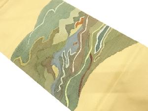 アンティーク　抽象山並模様織り出し袋帯（材料）